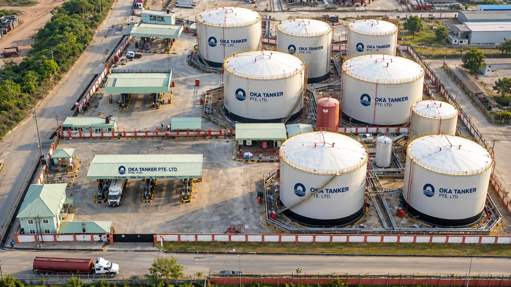 Tank terminal aerial view