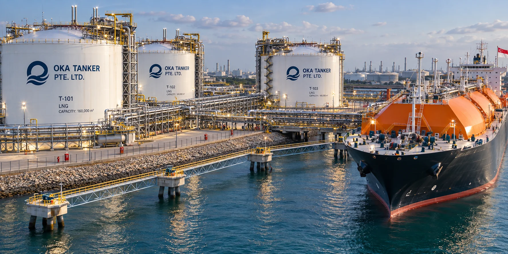 Tanker at terminal infrastructure